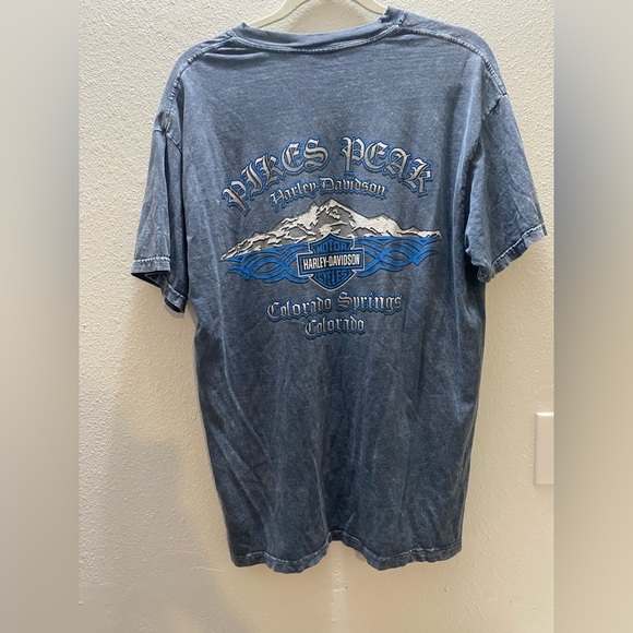 Harley-Davidson‎ Charcoal Graphic Tee Men Colorado Springs Size Large Y2K Biker - Picture 2 of 10